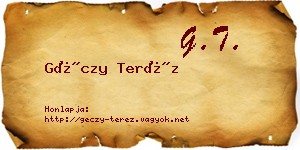 Géczy Teréz névjegykártya